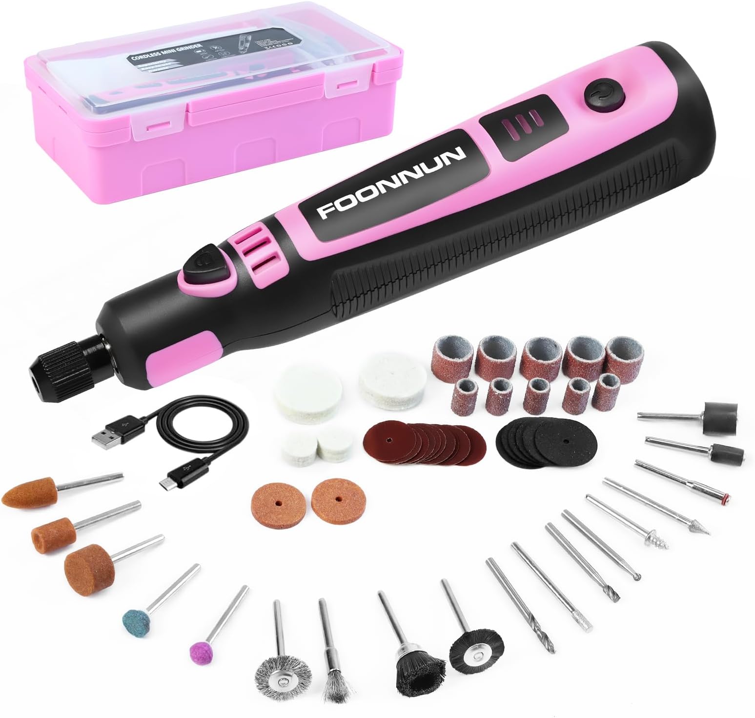 Mini Cordless Rotary Tool Kit, 3-Variable Speed and USB Charging Cable 3.6V Mini Power Rotary Tools, 50pcs Accessories for Cutting, Drilling, Sanding, Engraving, Polishing and DIY Crafts