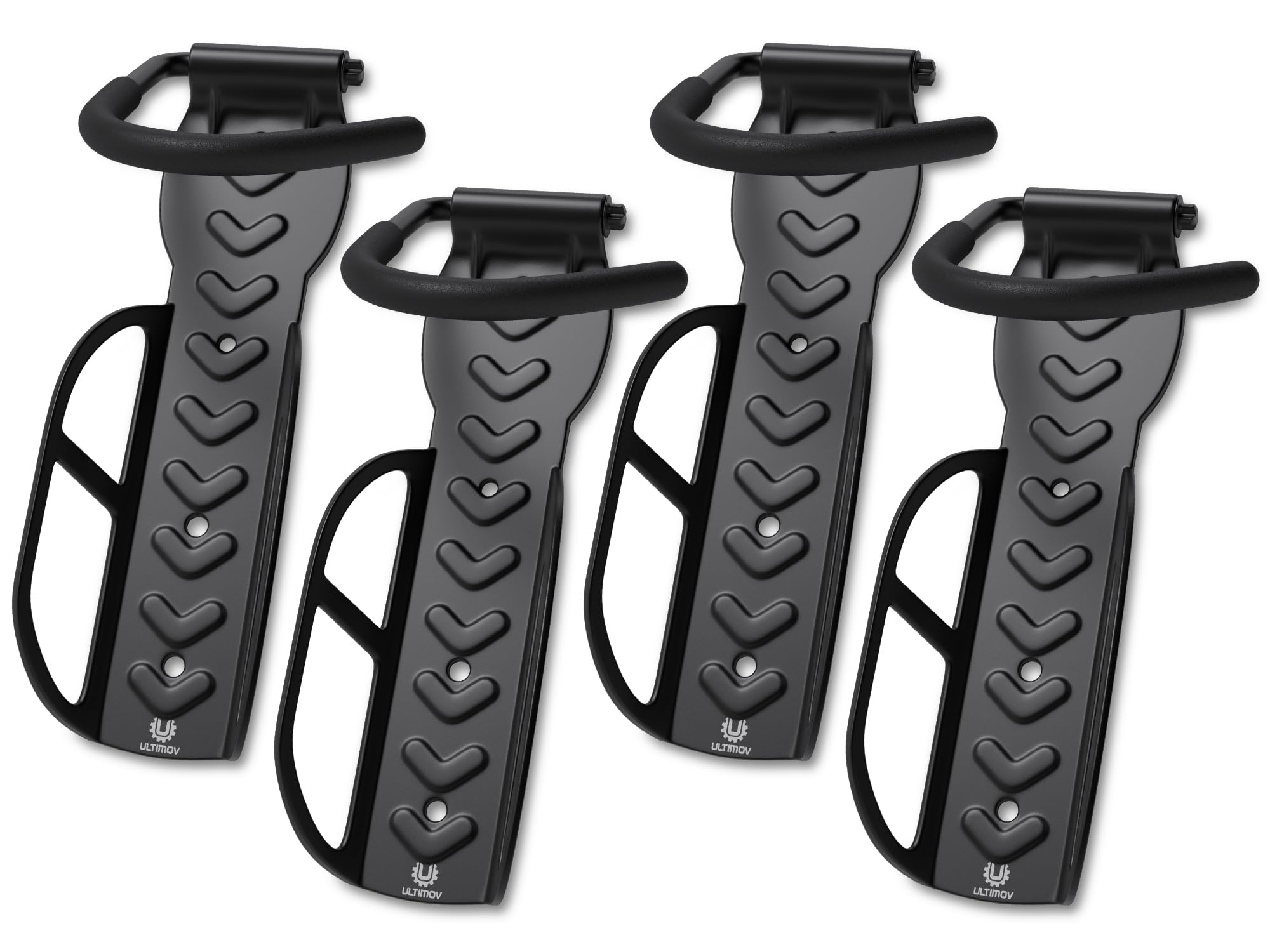 ULTIMOV - Wall Mount Bike Rack | Bike Hooks Bicycle Hanging Hooks for Indoor Storage | Vertical Bike Hook Set of Two and Four | Load Capacity 60 lbs | Set of 4