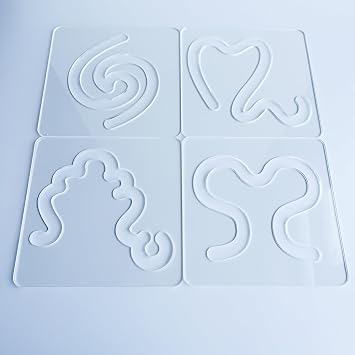 Meander Quilting Template, Acrylic Quilting Ruler for Free Motion Quilting on Domestic Machine Set of 4