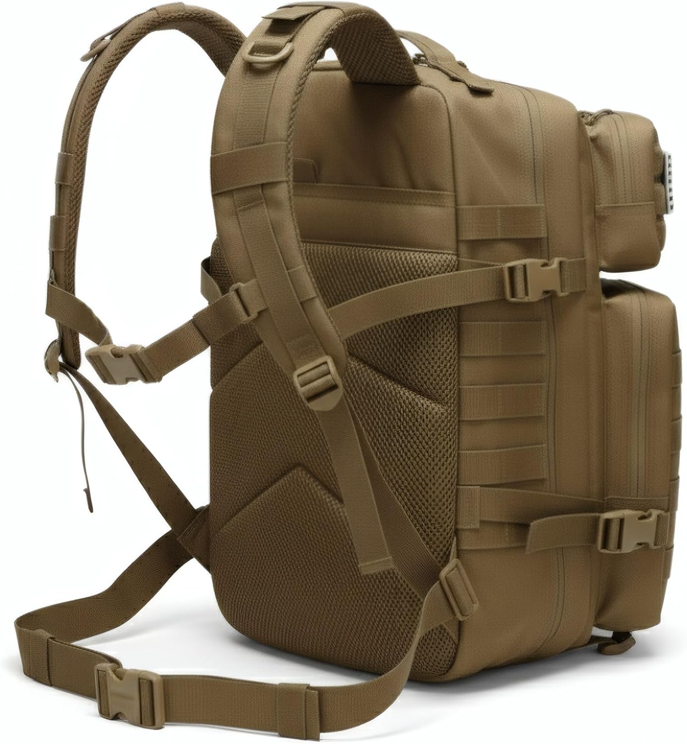 Military Tactical Backpack for Men and Women Molle 45L Large Army 3 Days Assault Pack Bug Out Bag Water Resistant and Heavy Duty Hiking Camping Treeking Rucksack -Tan - Image 7