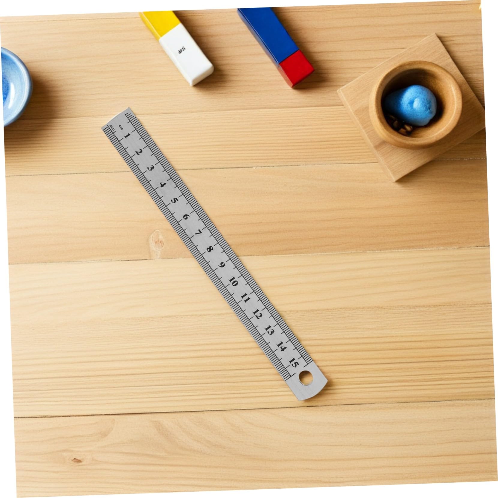 VILLCASE 30pièces Règle Graduée de Acier Inoxydable Double Échelle Outil de Mesure Précis pour Dessin Technique Géométrie Scolaire et Travaux Manuels
