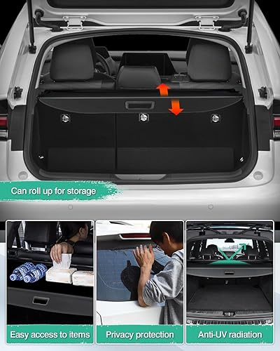 Miniatura 280 de Powerty Cubierta de Carga para Accesorios Kia Sportage 2023-2025 2026, Textura de Lona Cubierta Retráctil para Maletero Trasero de Carga de Equipaje