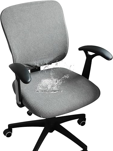 Forcheer - Fundas elásticas para silla de oficina de Jacquard, resistentes al agua, 2 piezas para sillas de escritorio o de la computadora, color