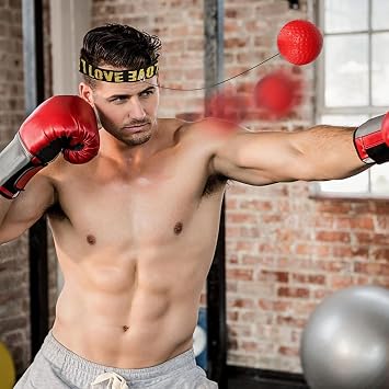 Reflex Headband Set: Sensitive Rubber Punching Accessory, Speed Equipment, Precision Bounce Tool Including Comfortable Sweat Band | Fitness Training