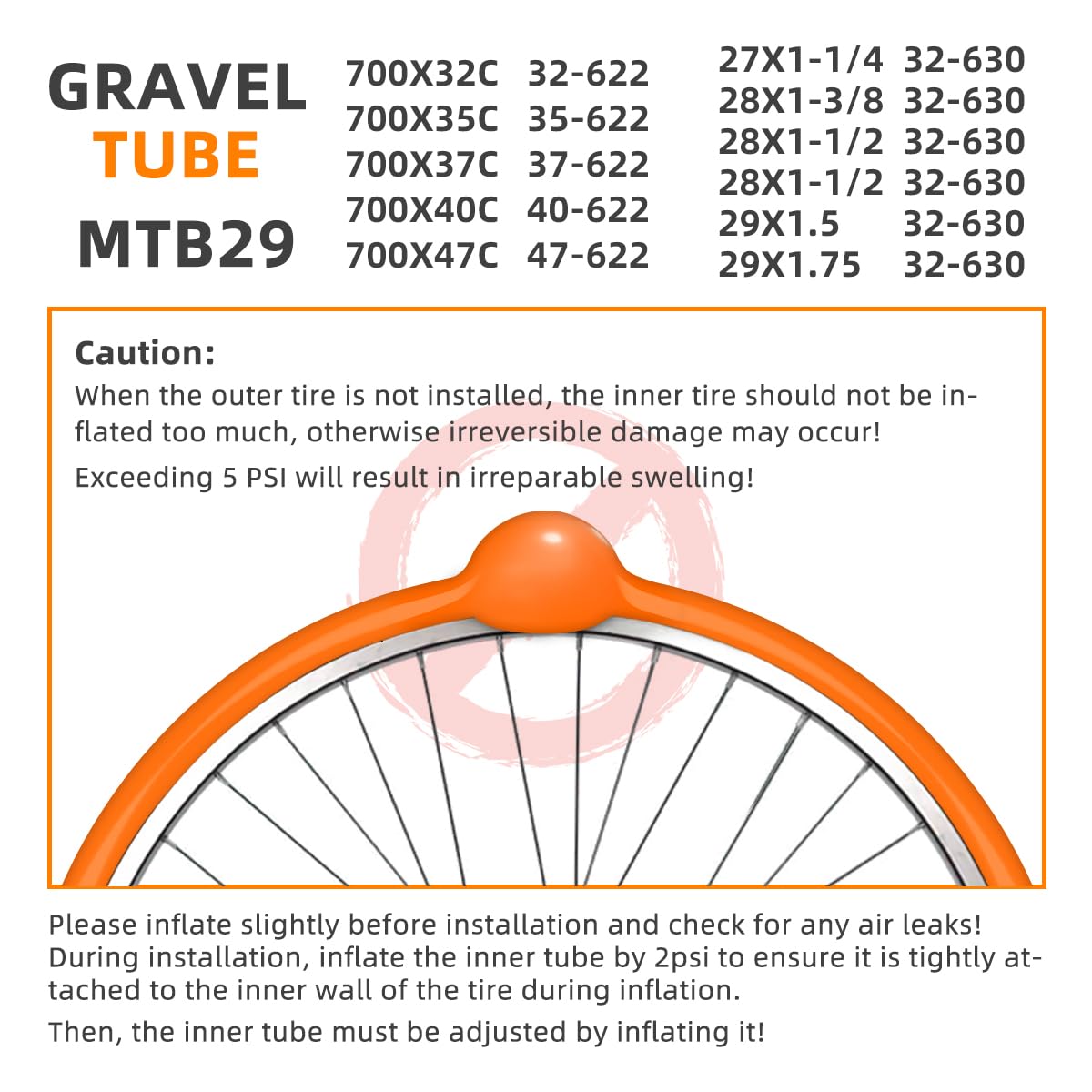 Camera D'Aria TPU Ultraleggera 50g Per Bici Gravel E MTB 29'' | Valvola Presta 45mm | Kit 2 Camere + 4 Toppe