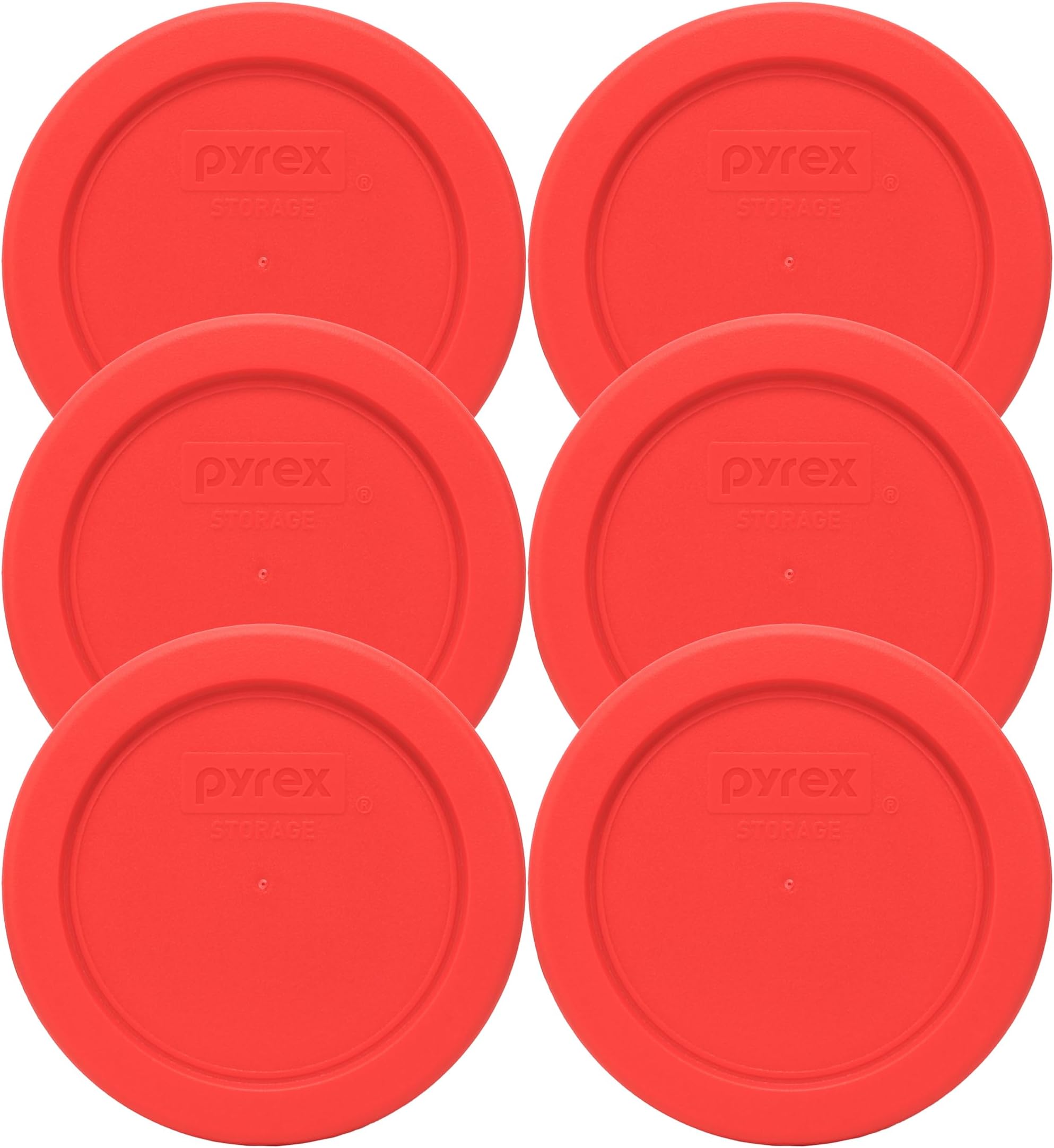 Pyrex 7202-PC 1 Cup Red Food Storage Replacement Lid (6-Pack) - Made in the USA