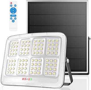 2500W Solar Lights Outdoor - 7000K Daylight, Large Lamp Beads, Optical Convex Lens, Solar Street Lights Outdoor with Motion Sensor and Remote Control, Dusk to Dawn for Yard, 2 Pack