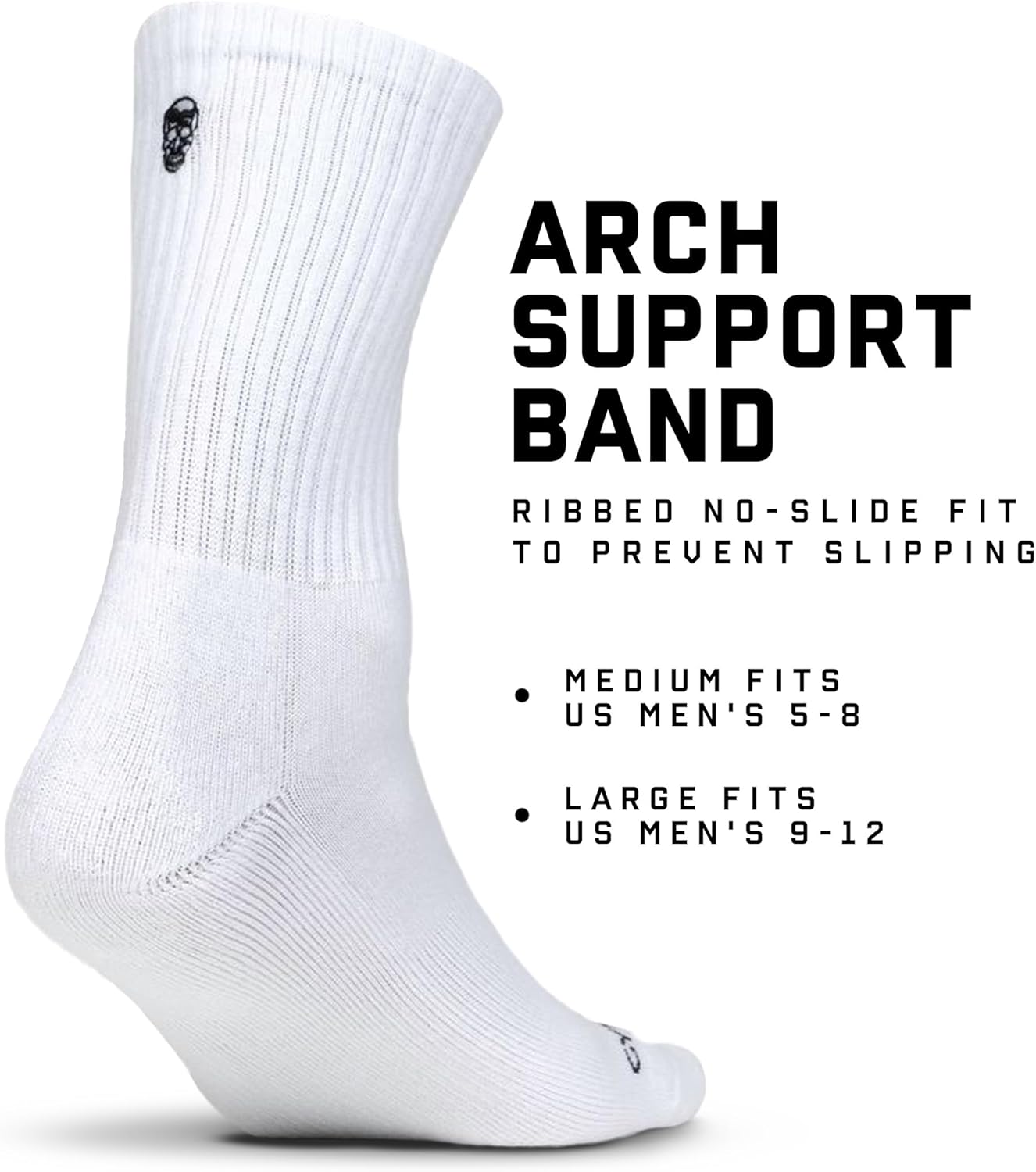 Gymreapers Crew Socks For Men & Women (6-Pack) – Long Moisture Wicking 100% Cotton Socks - Breathable Supportive Fit Socks - Image 3