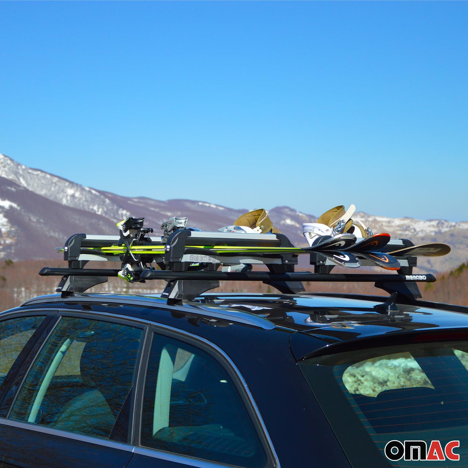 Menabo Skiträger Snowboard Träger Universal Abschließbar Schwarz ABE 2X
