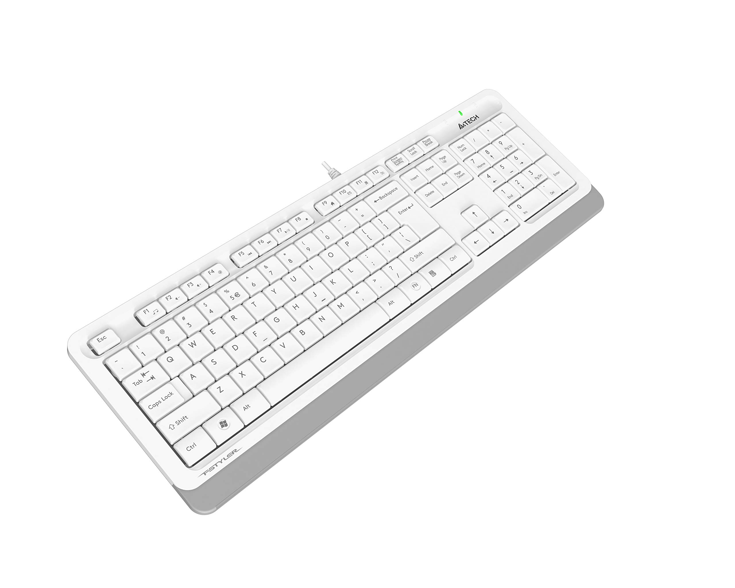 A4 TECH FK10 Q Turecka klawiatura USB FN-Multimedia, biała