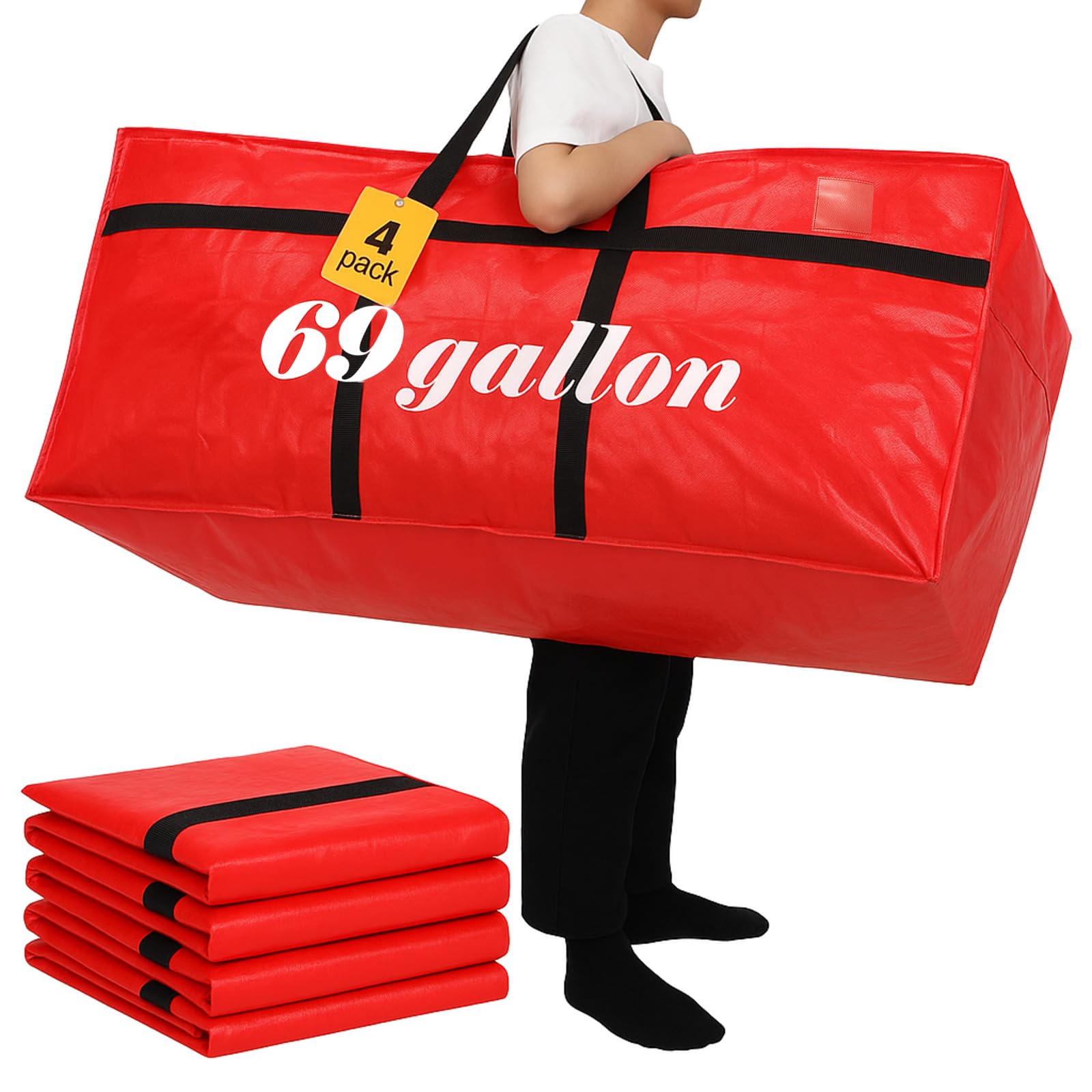 Windyun 4 Pack 69 Gallon Extra Large Moving Bags XXL Heavy Duty Storage Bag