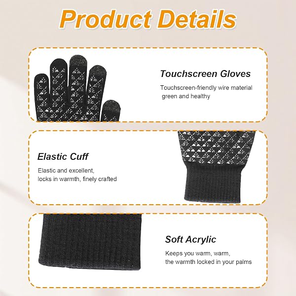 Gants Chauffants USB Unisexes, 3 Niveaux de Température Réglables, Chauffage Double Face Rapide, Écran Tactile, Antidérapants, Gants Hiver pour Ski, Cyclisme, Moto, Travail Extérieur - 3
