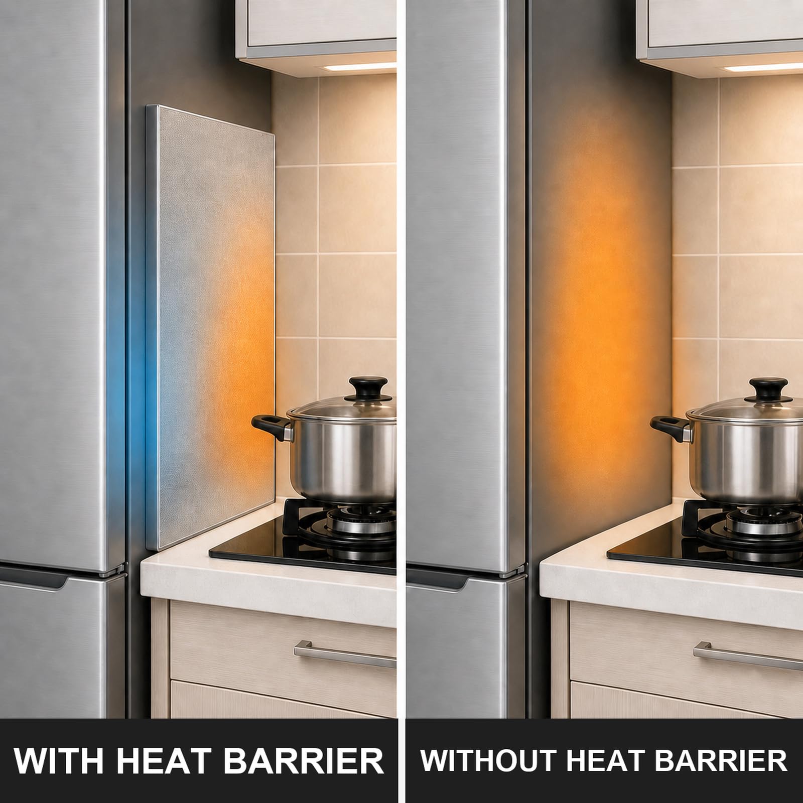 Panel de protección térmica,Panel de protección térmica de Aluminio,Panel Aislante térmico para refrigerador,Protector térmico Cocina,para Estufa,Armario de Cocina y protección de Pared