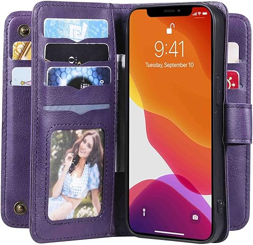 Miniatura 6 de Funda tipo cartera para Samsung Galaxy A32 4G, piel sintética de alta calidad, ajuste delgado, para Galaxy A32 4G, 9 ranuras para tarjetas, 1 ranura