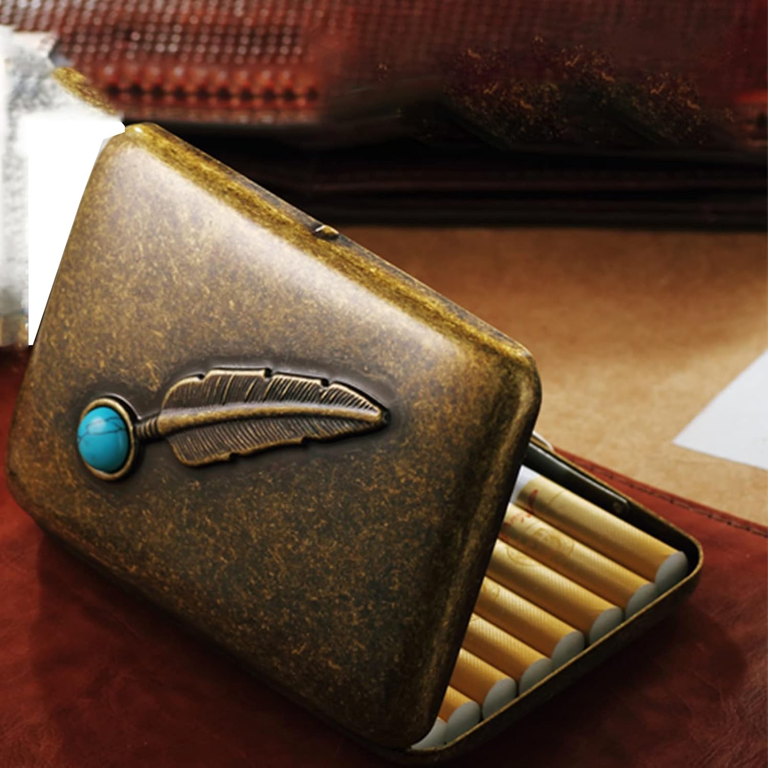 NCLCPVO Cigarette Case Brass, Cigarette Case Vintage, Pure