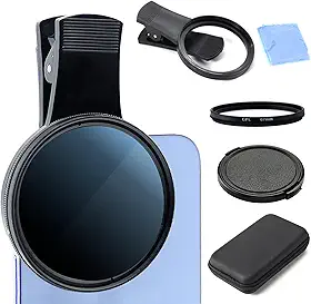 Filtro CPL de 67 mm para todos os smartphones, kit de filtro de telefone com clipe com capa de lente e caixa de proteção, lente polarizada universal compatível com iPhone 16 Pro Max 15 14 13