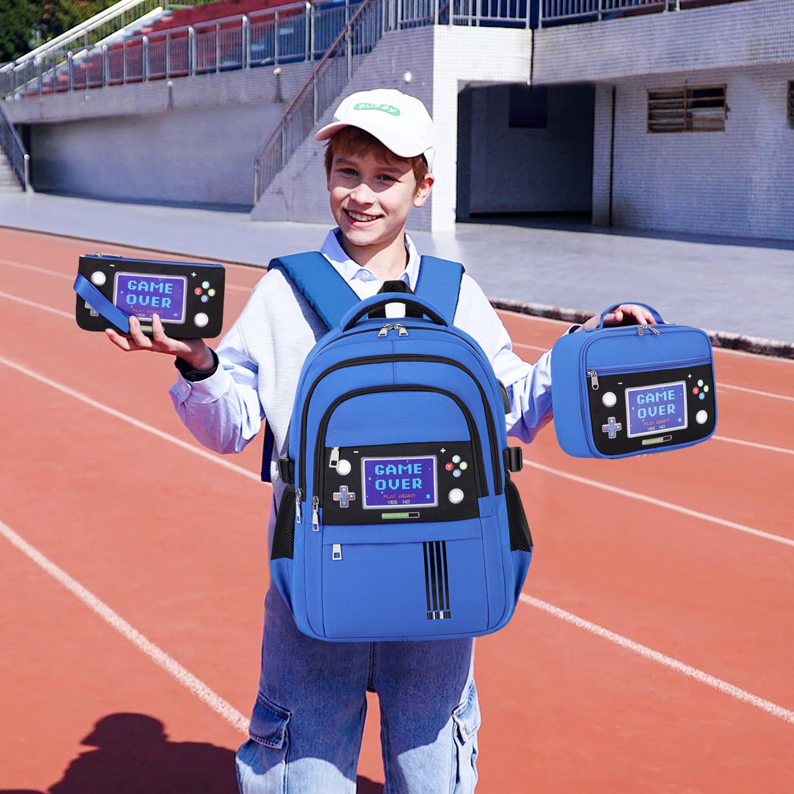 ACESAK Zaino per bambini - Zaino per bambini scuola materna elementare, Blu, Large, Zaino