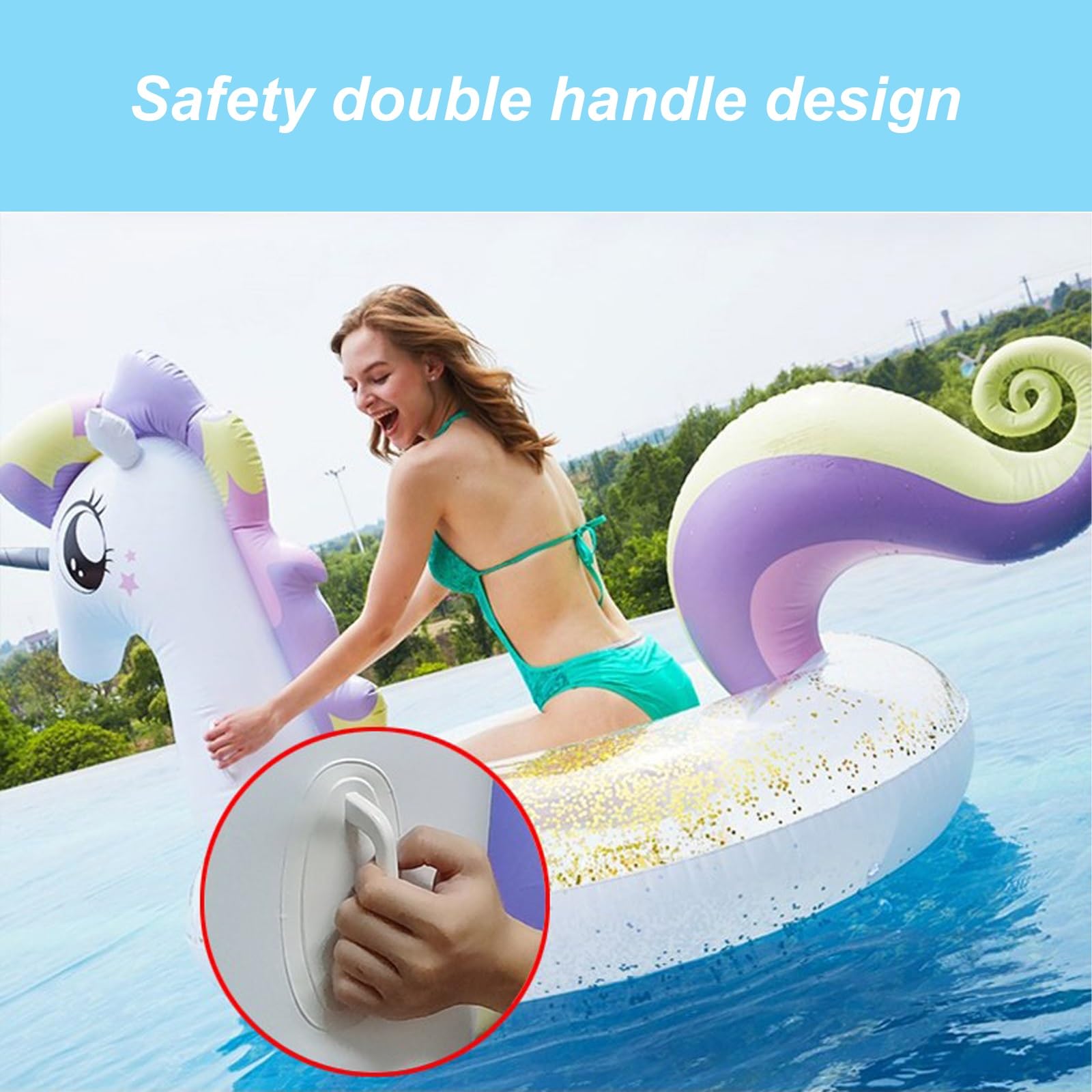 Bouee Piscine Adulte, Chaise Gonflable Piscine | Avec Poignée, Design Élégant, Matériau Épais, Idéales pour les Vacances