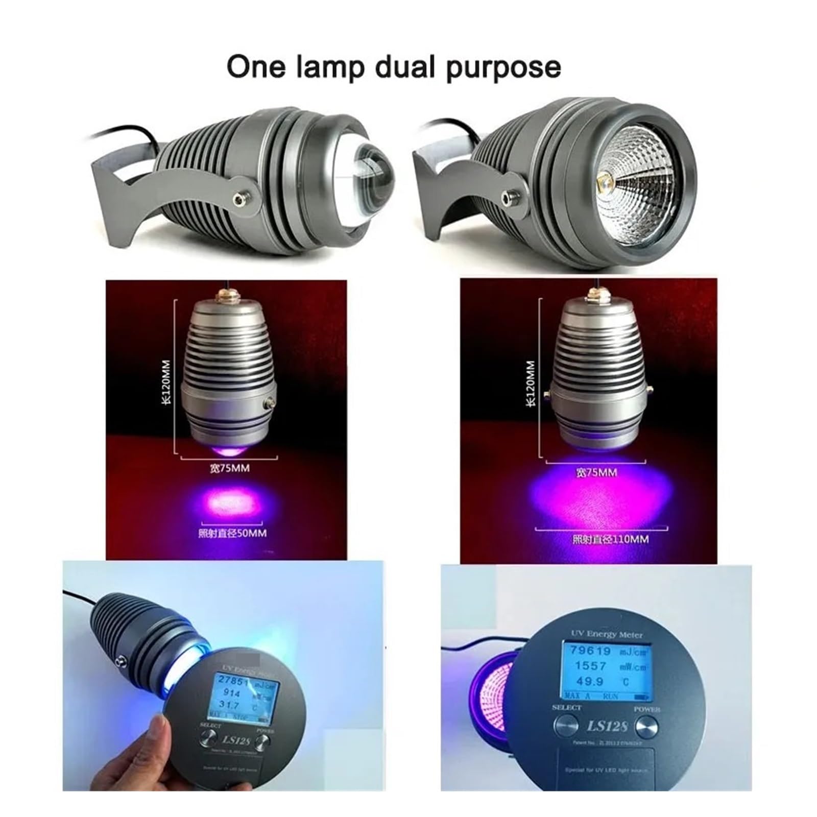 Lampe ultraviolette à polymérisation UV 100W 405nm 365nm 395nm, projecteur ponctuel, résine d'impression 3D, masque de soudure, colle for panneau PCB, huile verte - Lampe de polymérisation(365nm)