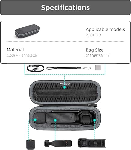 Miniatura 4 de Bolsa de transporte para DJI Osmo Pocket 3,Estuche de viaje para DJI Osmo Pocket 3