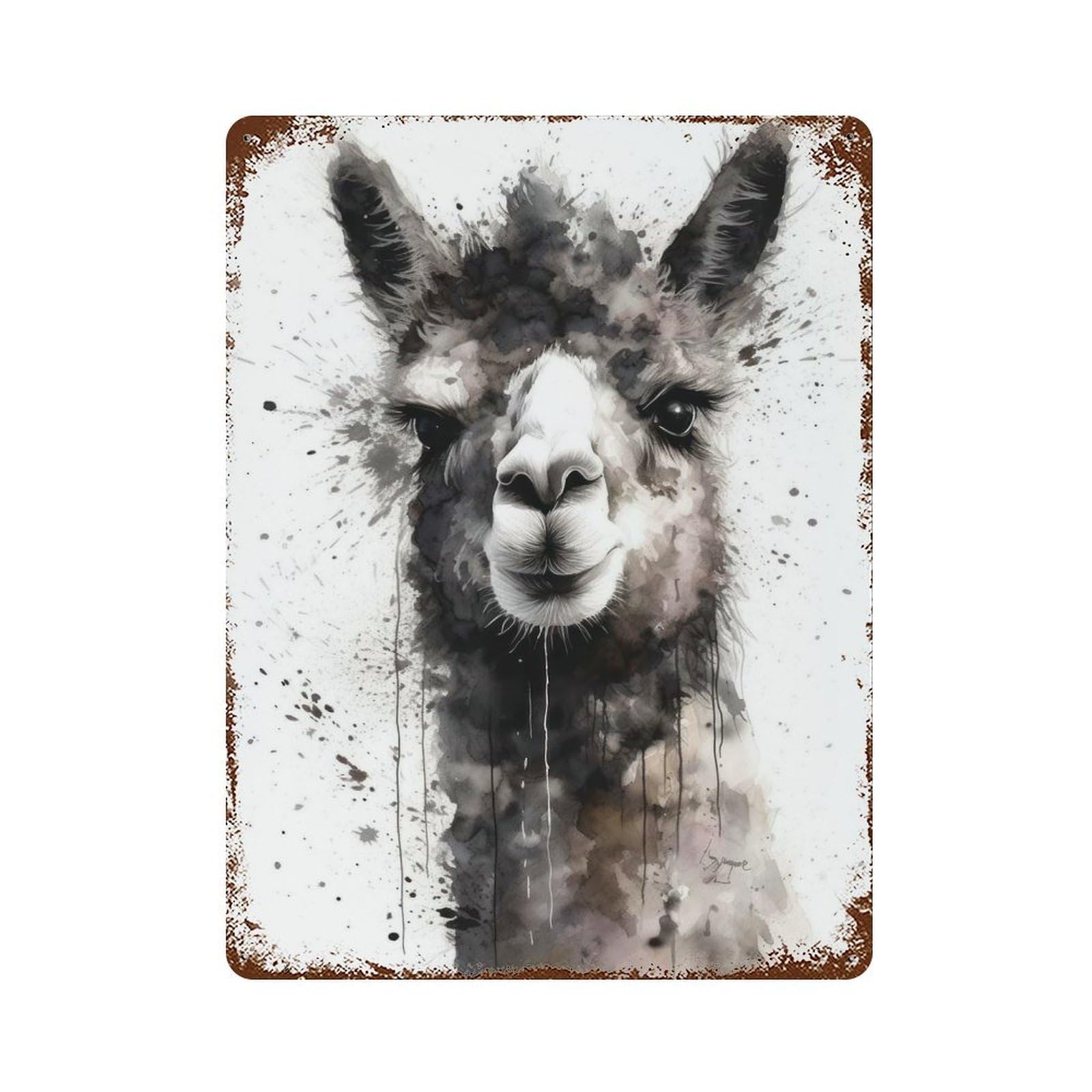 Alpaca Beauty Retro Metal Sign 15.7"x11.8", Vintage Wall Decor for Garage, Pub Or Kitchen