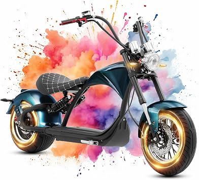 eAhora M1P 2000W 37MPH Electric Motorcycle for Adults 60V 40Ah Battery 40+ Miles Long Range Dot Approved Electric Motorcycle Full Suspension,Dual Hydraulic Brakes Adult Electric Motorcycle