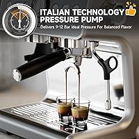 Vista 4 de Máquina de café expreso con molinillo, máquina de espresso de 20 barras con espumador de leche, máquinas de café Expresso para el hogar, cafetera