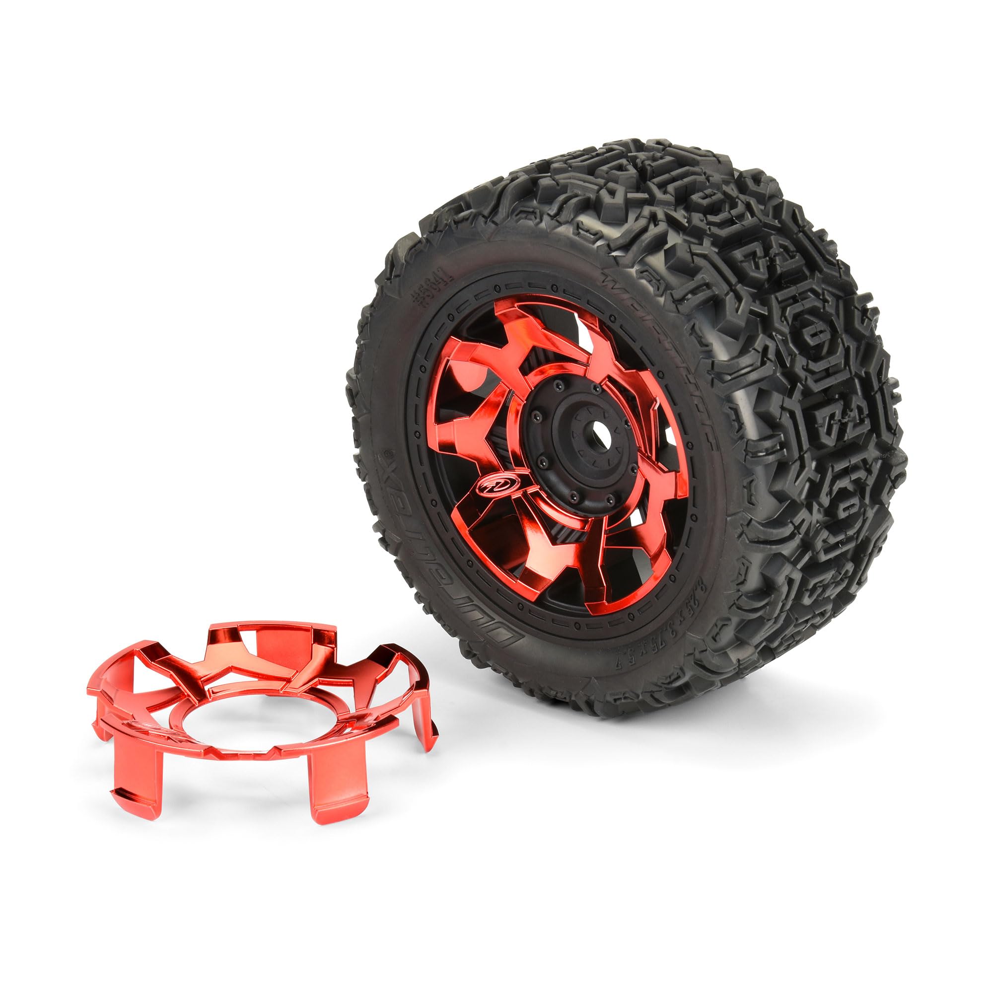 Duratrax Clip-Lck Whl Face Red Chrm for Ripper 5.7 Whl 2 DTX2818 RC Tire