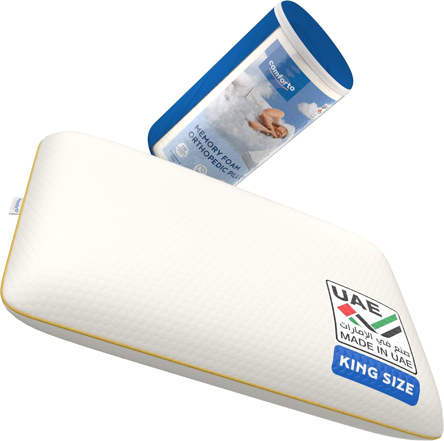 Memory Foam Pillow for Sleeping 23.6x15.7 - Orthopedic Cervical Pillows for Neck and Shoulder Pain Relief for Back and Side Sleepers - Medium Firm Pillow with Neck Support - Pillowcase for Bed