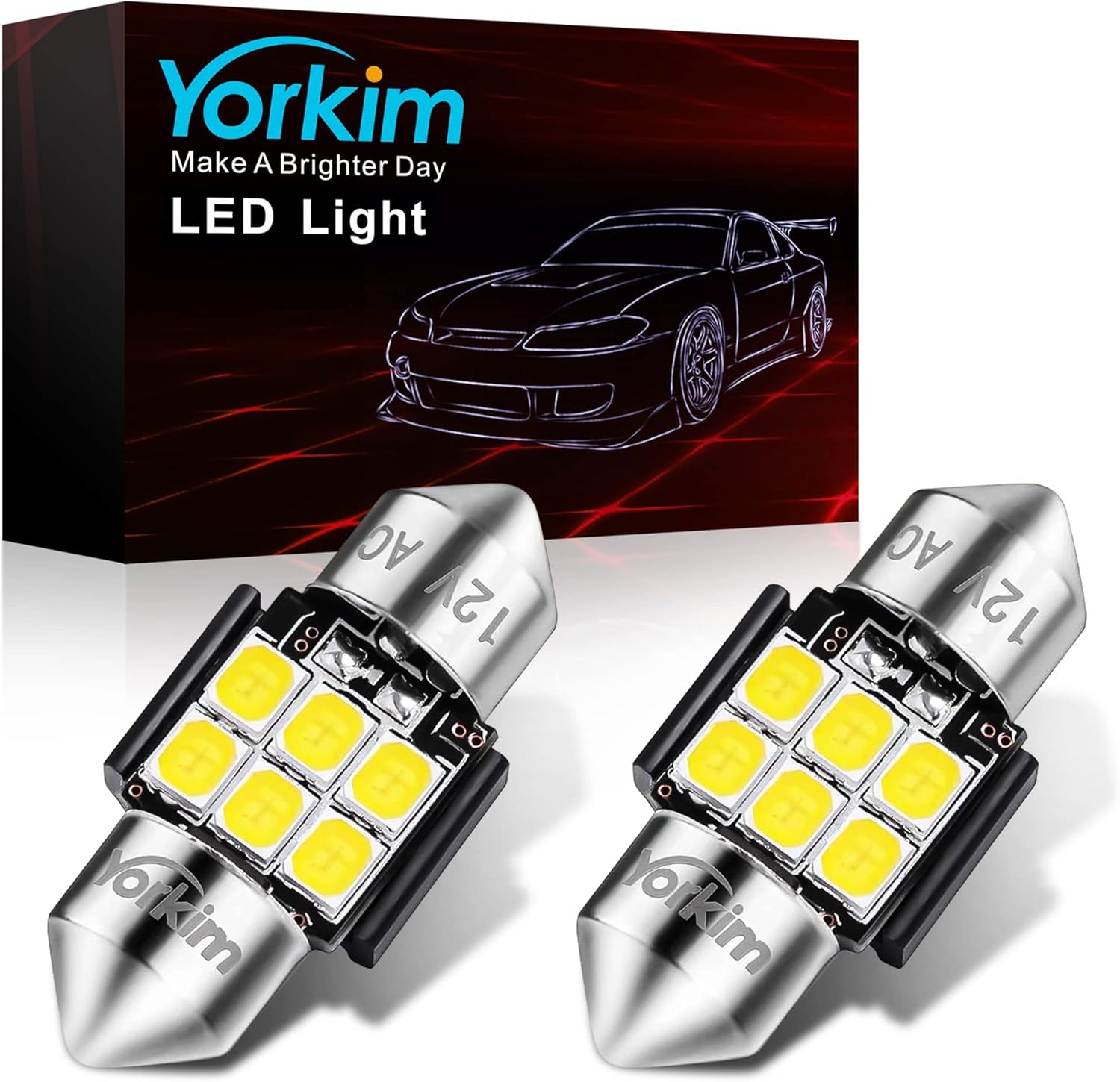 Yorkim 28mm De3175 LED Bulb White Super Bright LED Festoon