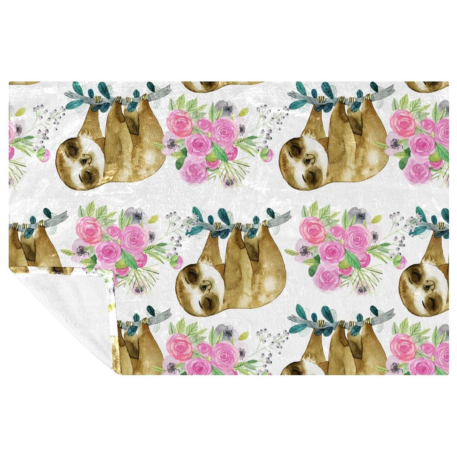 Couverture pour bébé à motif paresseux, le plaid idéal pour pique-nique et camping