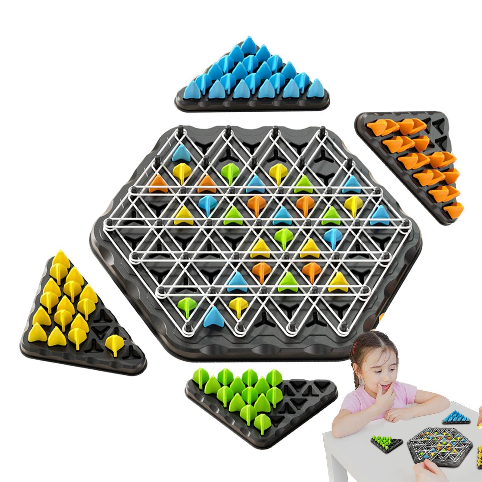 Chain Triangle Chess Game, Exercise Thinking Toys, Triangle Chess Game Puzzle, Interactive Chain Lines Challenge, Family Interactive Exercise Thinking Toy, Problem Solving and Imagination Creativity