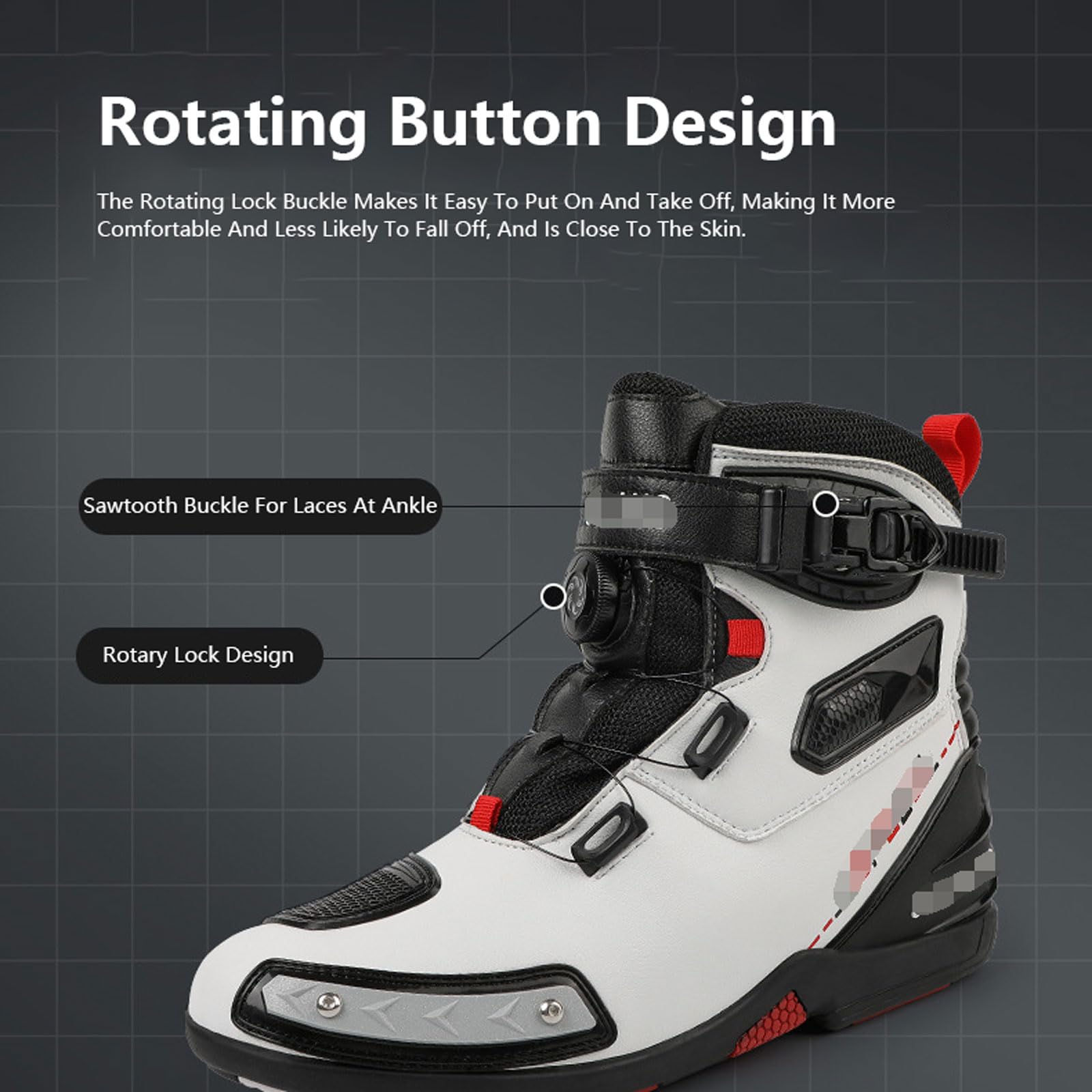 Antideslizantes Zapatos De Moto Botas para Moto Hombre Botas Motocross Casuales Impermeables Reforzados con Soporte El Tobillo Antideslizantes Adulto