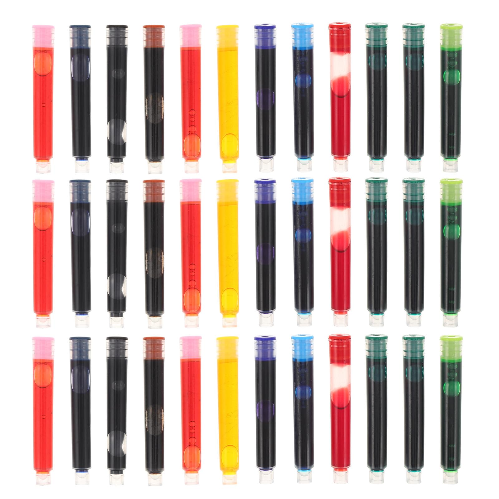 240 recambios de tinta para plumas estilográficas de 3,4 mm, 12 colores. Accesorios para plumas estilográficas con tinta recargable para el estudio escolar y la práctica de escritura en el