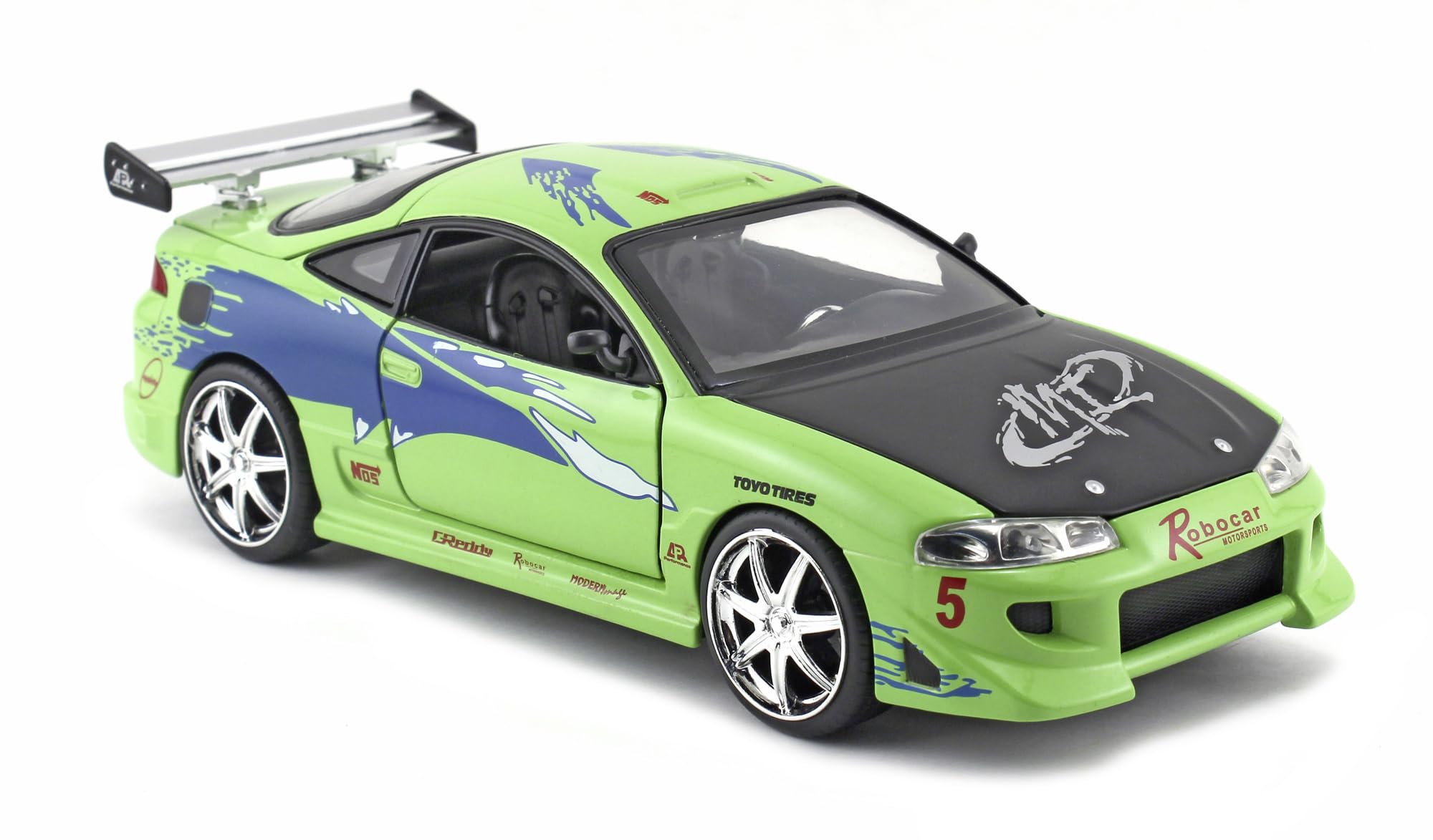 Fast & Furious 1995 Mitsubishi Eclipse 1:24 modèle de Voiture moulée sous Pression, Jouets pour Enfants et Adultes, véhicule à Collectionner et à Jouer