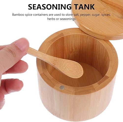 Miniatura 7 de Envases de vidrio Envases de vidrio Tarros con tapas de bambú sal cerdo sal y pimienta cocteleras y, Condimentos Contenedores Condimentos