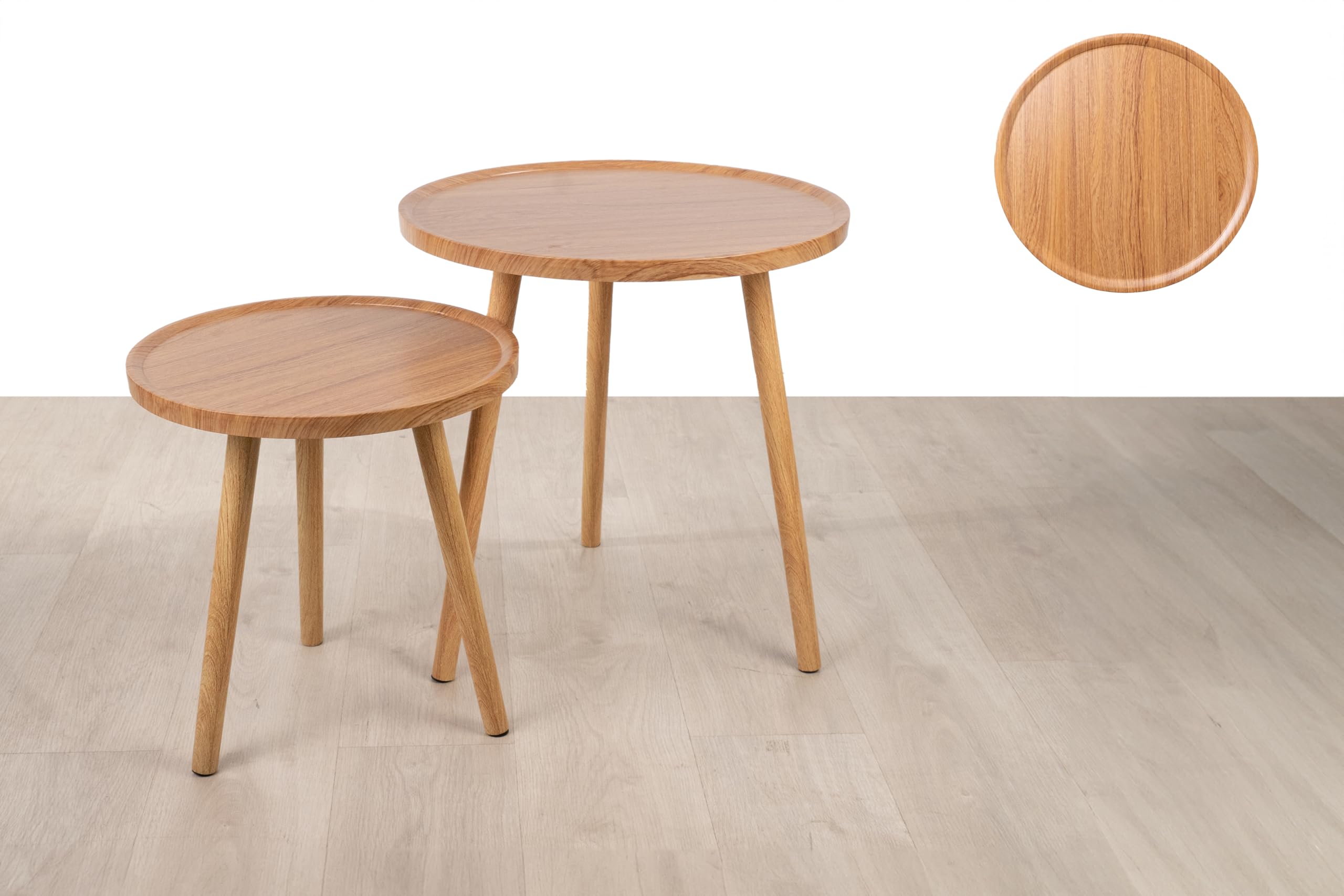 Set de 2 tables en bois pour un salon scandinave et chaleureux