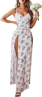 Avidlove Sexy Nightgown for Women Mesh Floral Slit Pleated Lingerie V Neck Long Dress