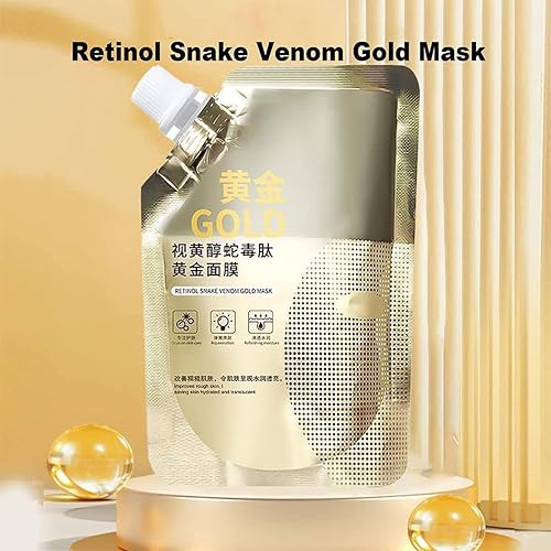 Miniatura 2 de Retinol Snake Venom - Máscara dorada rejuvenecedora, mascarilla dorada antienvejecimiento, máscara facial dorada con retinol y péptido de veneno de