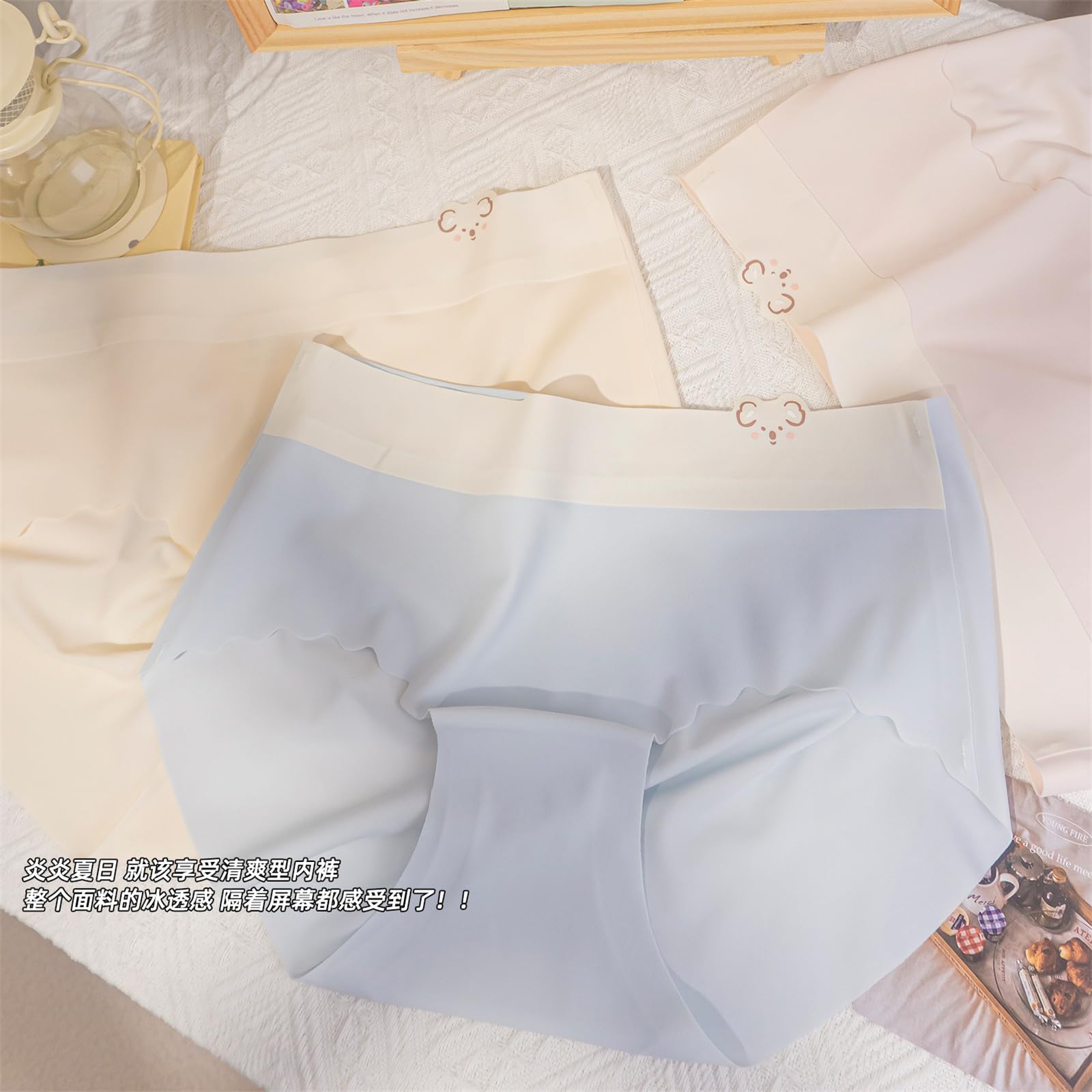 Bragas De Cintura Alta Mujer Cianas Ultra Ultra Ultrafinas Simples Y De Alta Gama De Las Chicas De 5 Paquetes