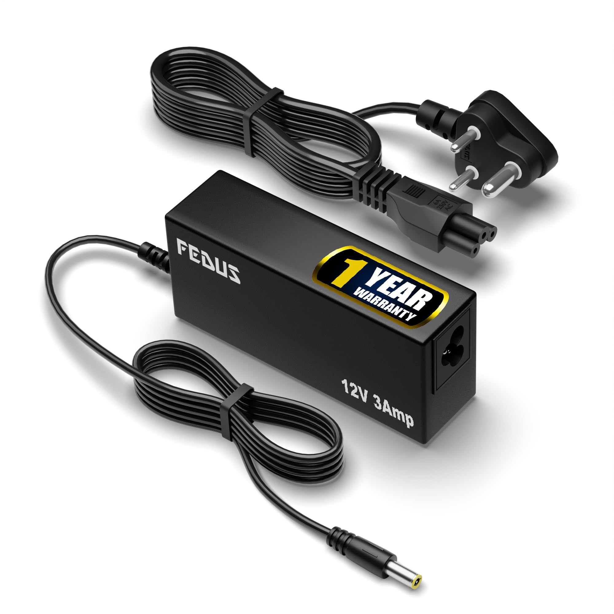 FEDUS 12V 3Amp DC Power Supply Adapter, Table Top 12 Volt 3A SMPS for CCTV Camera, LCD Monitor, TV, LED Strip Light, DVR, NVR, Setup Box Broadband, Routers for Home & Commercial Security Systems-image-25
