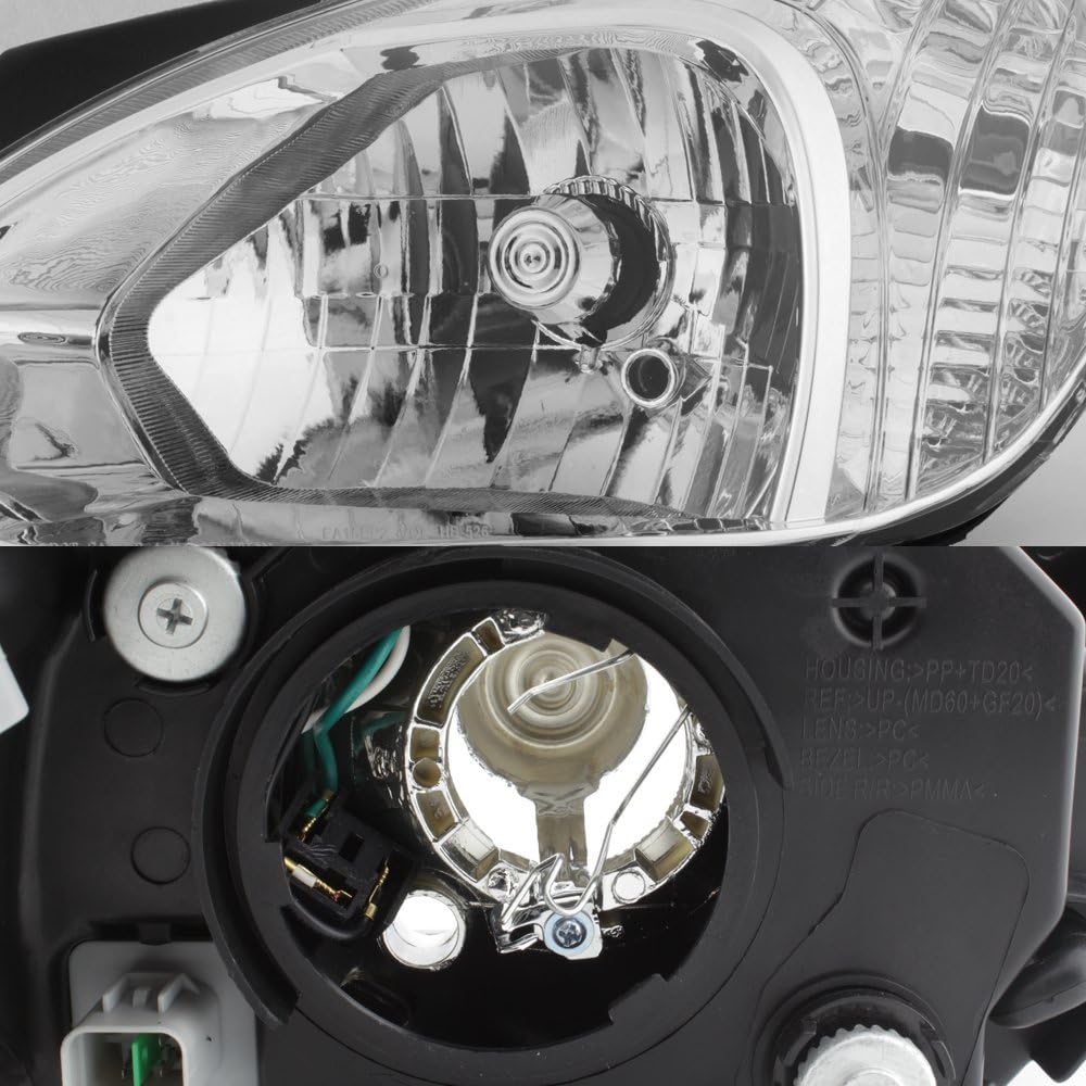AKKON - For 2006-11 Accent Headlights Assembly Chrome Housing Clear Lens Full Set