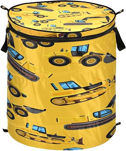 tapa 59L caja de almacenamiento plegable para ropa Construct Machines Vehículos Cool Boy Amarillo, organizador de armario para ropa