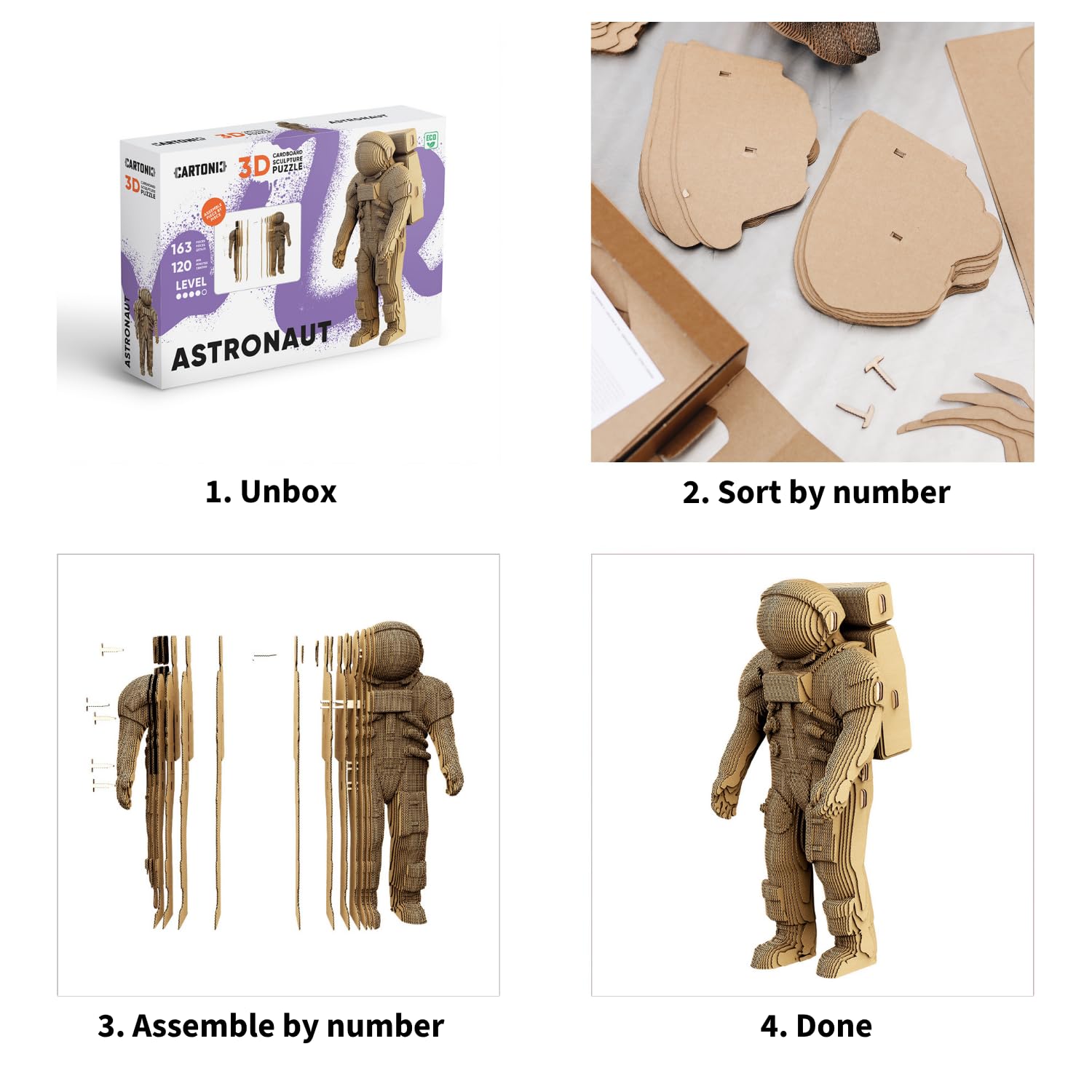 Astronauta Puzzle 3D de Cartón – Maqueta para Montar