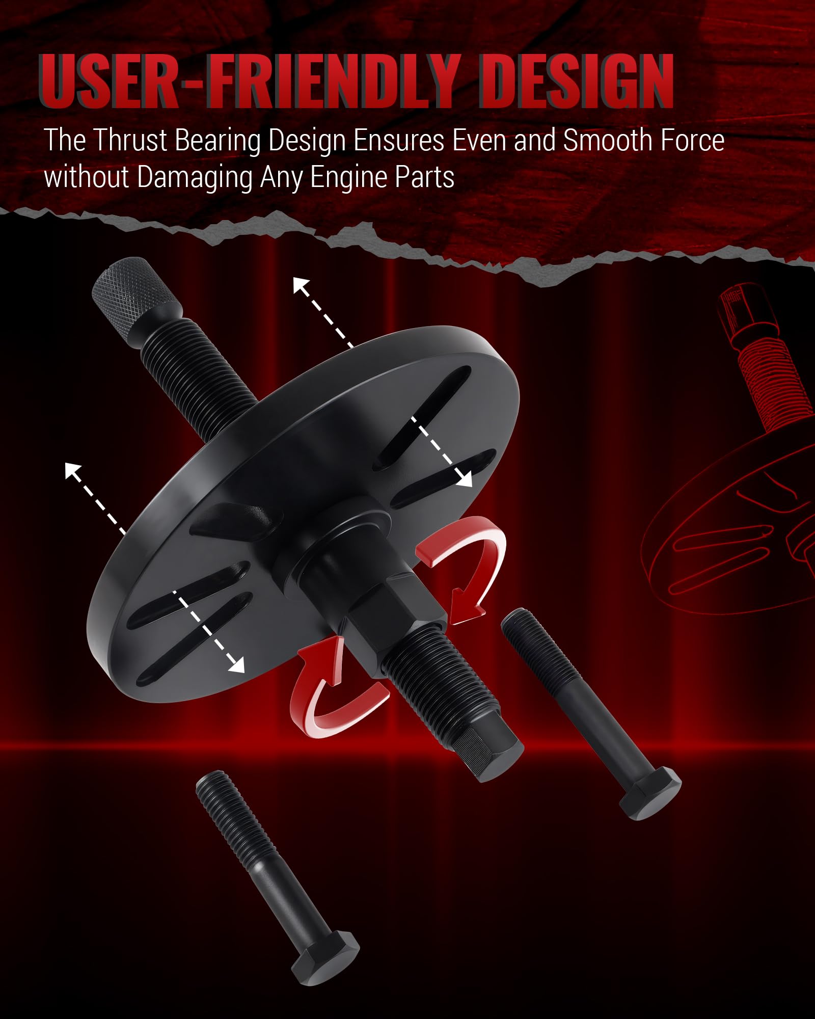 Reywoo Juego de herramientas de instalación y extractor de equilibrador armónico, funciona como extractor de volante, extractor de volante y extractor de polea de cigüeñal
