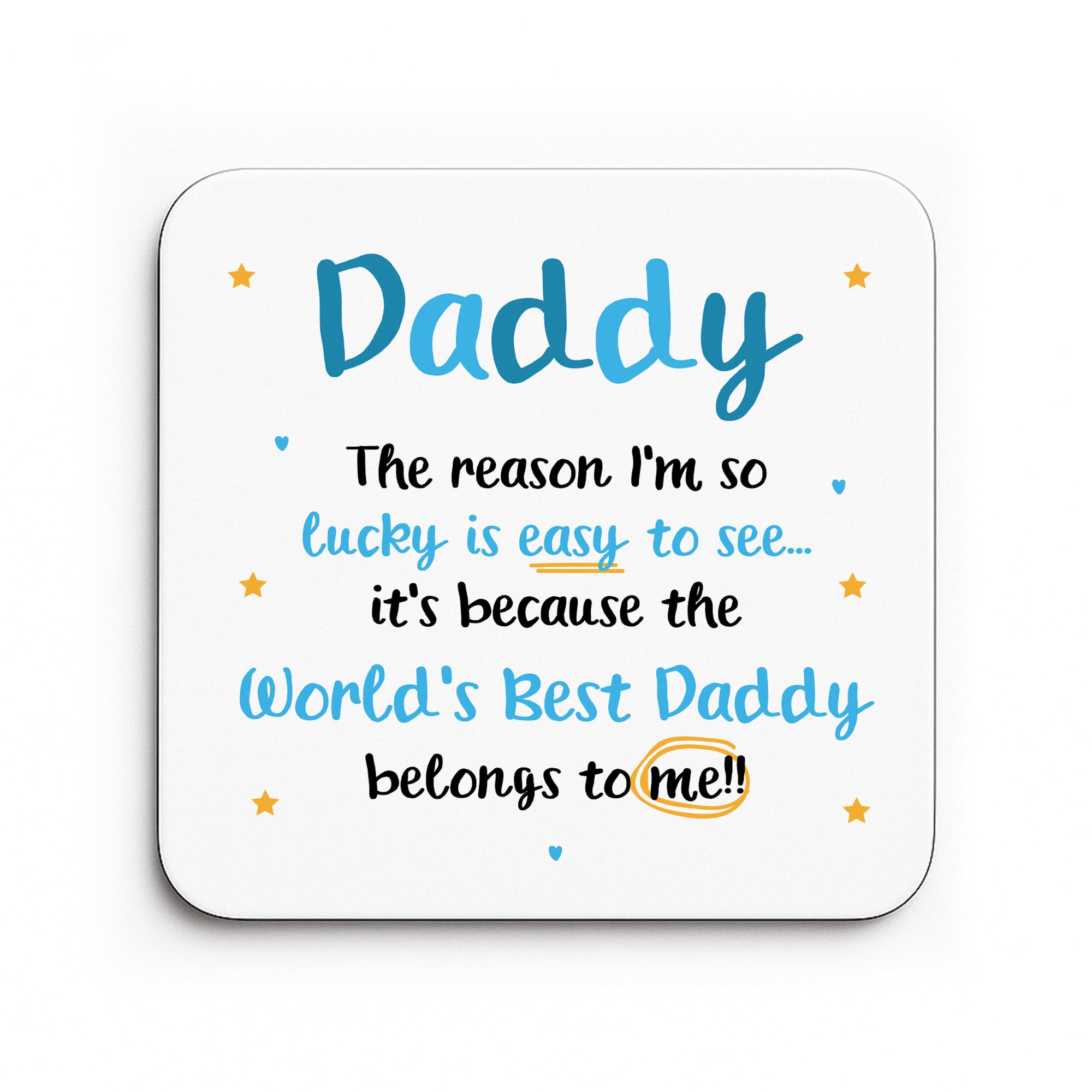 Red Ocean Gifts For Daddy DADDY COASTER Birthday Gift For Christmas From Daughter Son Gift Idea Thank You Present