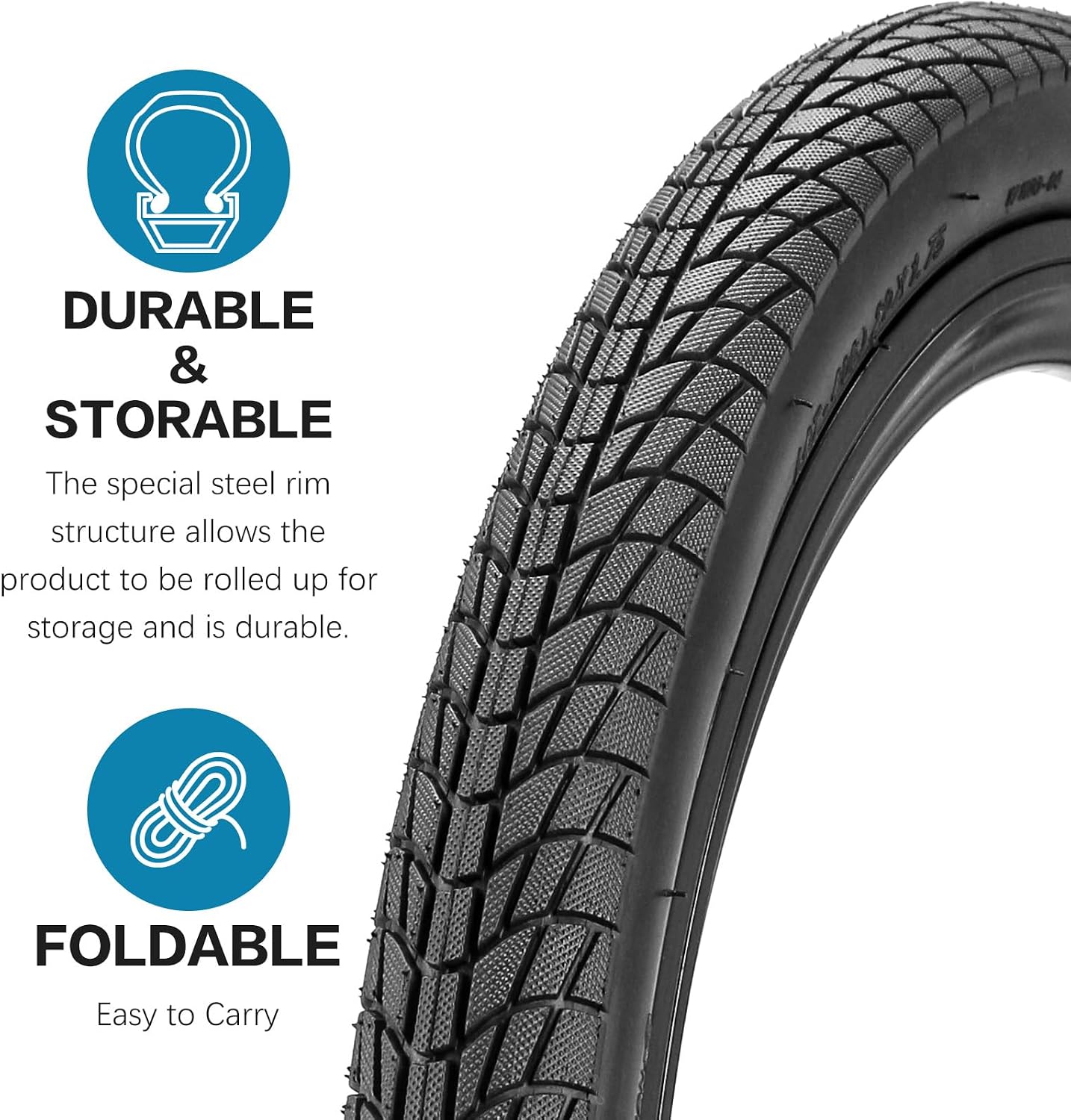 20/24/26 Inch Bike Tire, 20x1.75/24x1.75/26x1.75 Foldable Bicycle Tires & Tubes, 32mm Schrader Valve with Repair Kit, Rim Strip, Levers for MTB, Hybrid, Commuter, BMX Bicycles
