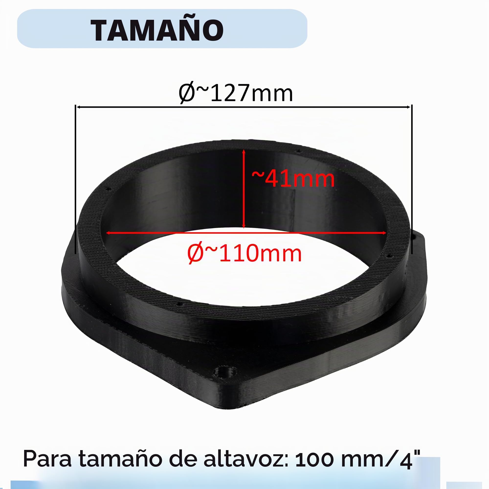 AERZETIX Kit de 2 adaptadores para Altavoces Ø100 mm Compatible con Opel Astra H Corsa D Zafira A et B Fiat Grande Punto(199) EVO Bravo II Fiorino Qubo Alfa Romeo Mito