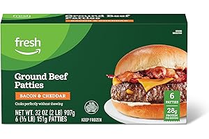 Brand Beef Burger Patties with Bacon and Cheddar (6 Count, 2lb)