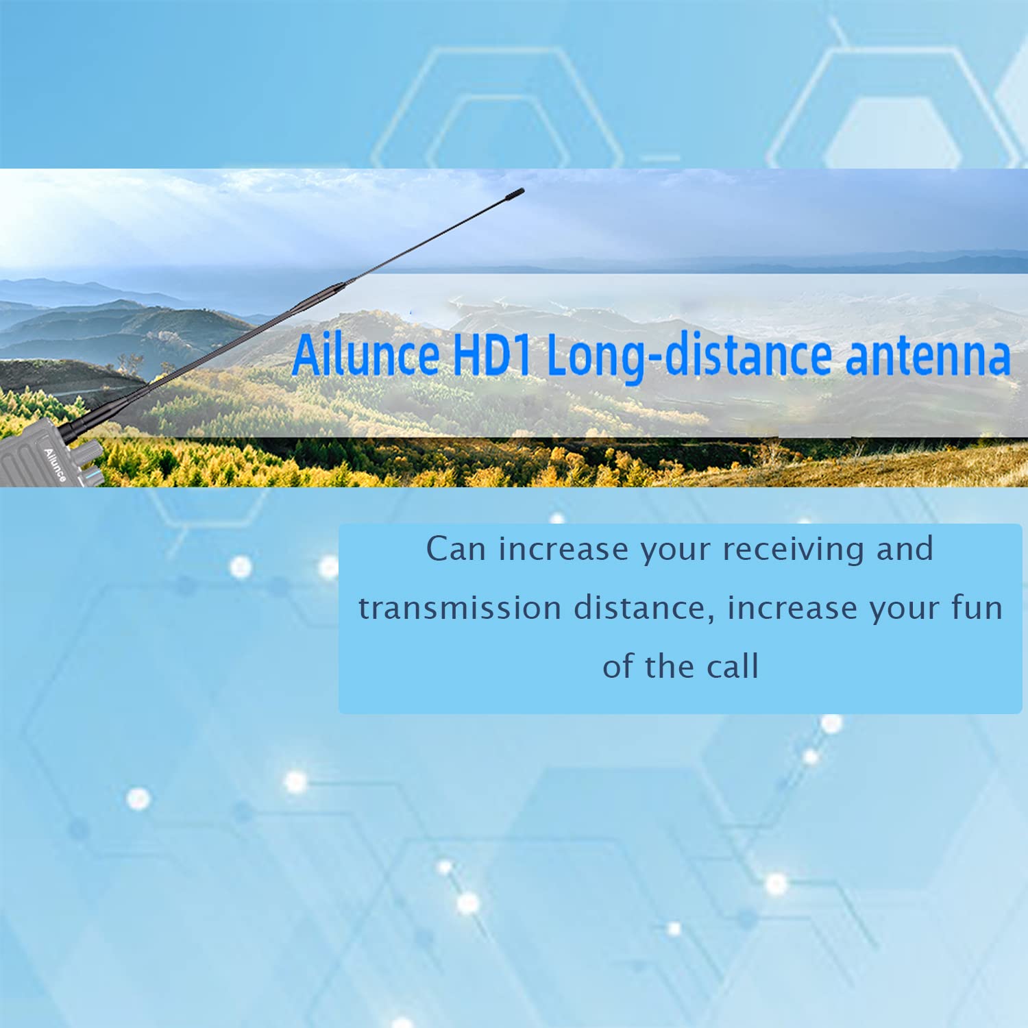 HD1 SMA-F miękka antena dwupasmowa 136-174/400-480MHz UHF/VHF antena kompatybilna z radiem Ailunce HD1 (1 sztuka)
